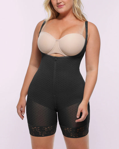 BOOT-YEAH™ AirSlim® Open Bust Polka Dot Bodysuit
