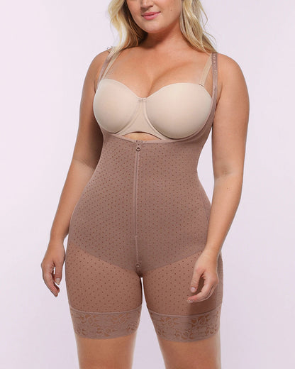 BOOT-YEAH™ AirSlim® Open Bust Polka Dot Bodysuit