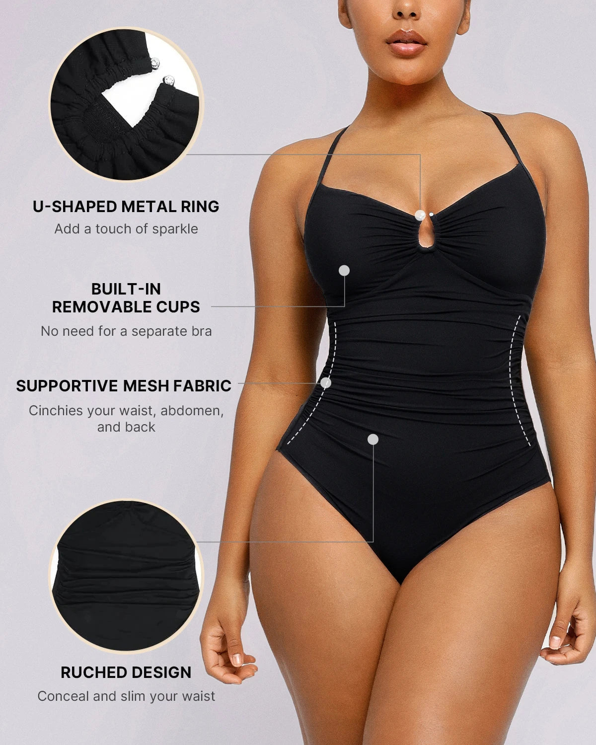 Smart Sculpt™ U-Ring Cut Out Shaping Swimsuit